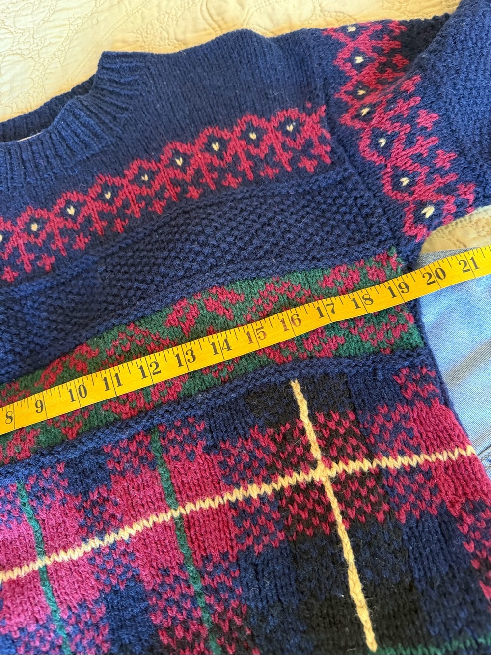 VTG 90s Studio Michelle Stuart Chunky Hand Knit Shetland Wool Oversized Sweater - Picture 13 of 14